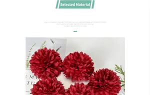 Detailed view of layered deep red silk hydrangea petals for DIY wedding floral decor