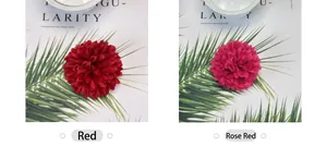 Detail of red and rose red artificial hydrangea flower heads for wedding decor