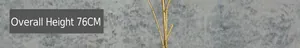 Dettaglio dello stelo di fiore artificiale dorato con altezza totale di 76CM