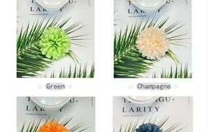 Detailed view of multi-color artificial chrysanthemum silk flower heads for DIY decor
