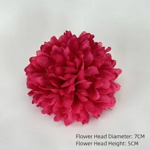Artificial pink dahlia flower head 7cm wide for wedding DIY and home decorations