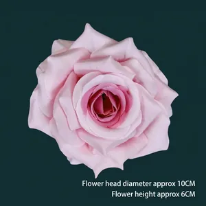 Testa di rosa finta rosa sfumata da 10cm per decorazioni per torte nuziali e casa