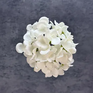 Ortensia bianca artificiale 15cm fiore di seta per matrimonio e decorazione casa interni