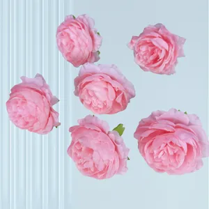 Artificial silk pink peony heads for DIY wedding floral decor and crafts