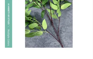Detail van realistische groene wilgenbladeren met getextureerde stelen voor bruiloft