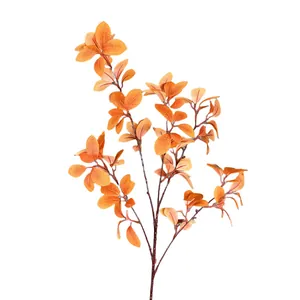 Rama de hojas de magnolia artificiales realistas en colores otoñales para el hogar