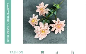 Dettaglio macro di dalie artificiali rosa con petali realistici e trama in seta
