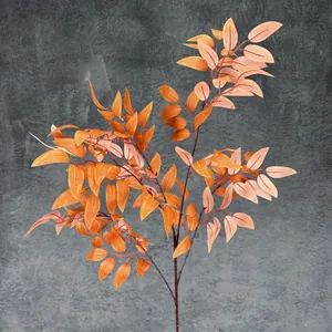 Branche de saule artificielle en dégradé orange-rose pour décoration de mariage