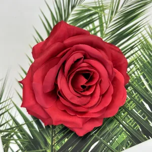 Testa di rosa rossa artificiale da 10cm per addobbi nuziali e decorazioni fai da te