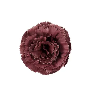 Fleur d'oeillet artificielle en soie rose rouge foncé pour décoration de mariage DIY
