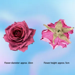 Artificial deep pink silk rose head 10cm wide for wedding DIY decor and floral arrangements