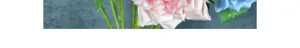 Detail showing layered petals of elegant silk roses in pink and blue for home decor