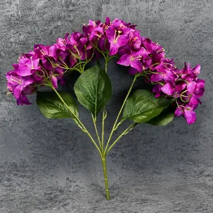 Paars kunstboeket bougainville met 5 koppen voor bruiloftsdecoratie, hoogte van 48 cm