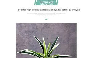 Macro detail of high-quality silk fabric leaves with realistic green and white stripes