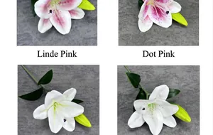 Detailansicht naturgetreuer 3D-Lilien in Weiß und Rosa mit realistischen Texturen