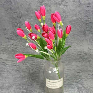 21 Heads Artificial Tulip Flower Bouquet 36cm Fabric Fake Flowers For Home Wedding Party Office Outdoor Garden Decoration