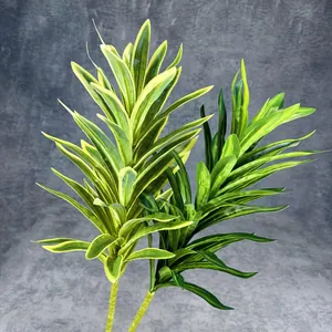 Realistic Artificial Lily Bamboo Plant Dracaena Reflexa For Home Hotel Decor Tropical Greenery PU Plastic Foliage Branch For Indoor Office Wedding Ornament
