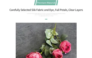 Detailed view of artificial pink Milan roses made of silk fabric with realistic petals