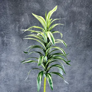 Τεχνητό φυτό Dracaena 100cm με πράσινα και λευκά ριγέ φύλλα για εσωτερική διακόσμηση