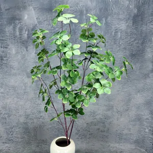 Realistic Artificial Alocasia Leaf Branch Silk Cloth Fake Green Plant For Home Wedding Decor Nordic 3D Printed Foliage Branch
