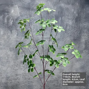 Artificial greenery branch with 110cm height and 8cm leaf diameter for home decor