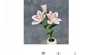 Macro shot of 3D realistic lily petals with pink gradient and detailed floral texture