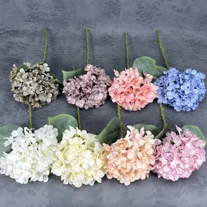 Realistic Artificial Hydrangea Branch Elegant Silk Flower For Wedding Home Office Decor Arrangement Photography Props