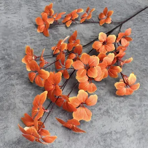 Artificial orange Alocasia flower branch for elegant home wedding decor and floral arrangement