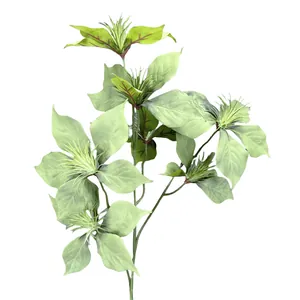 Artificial 7-head light green poinsettia flower for Christmas and home decor