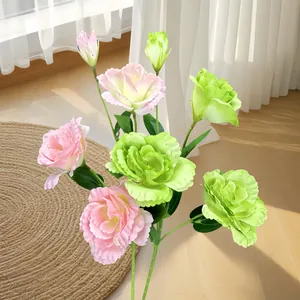 Artificial 4-Head Lisianthus Eustoma Silk Flowers 70cm Faux Flower Stem For Home Wedding Decoration Photography Prop Floral Arrangement