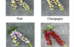 Detailansicht künstlicher Hyazinthenblüten in den Farben Rosa, Champagner und Lila