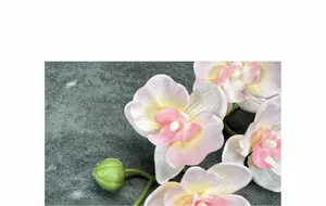 Nahaufnahme der künstlichen Orchideenblütenblätter mit Textur und zarten Rosatönen