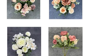 Dimensioni dettagliate del bouquet di rose di seta con teste da 7cm e 5cm