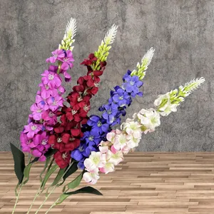 Flor de Seda Delphinium Artificial Tallo Único Realista Falsa Jacinto Boca de Dragón Para Hogar Boda Fiesta Decoración Rama Larga Arreglo Floral