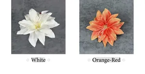 Detailed comparison of realistic white and orange-red lily artificial flowers decorations
