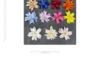 Matrix of handmade lily artificial silk flowers in 11 vibrant colors for wedding decor