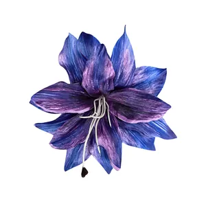 Artistic blue and purple silk lily flower for wedding decor and handmade floral hair clips