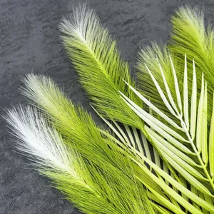 Bouquet artificiale di erba pampas a 5 teste e foglia di palma per decorazioni
