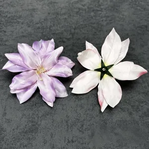 Artificial lily flower heads in purple and white pink, diameter 13cm for wedding decor