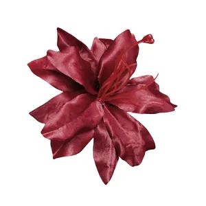 Künstlicher tiefroter Lilienblütenkopf aus Seide für Hochzeit und Dekorationen