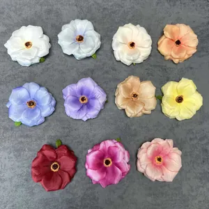 Artificial Hibiscus Flower Head Satin Fabric DIY Wedding Decoration Home Party Craft Handmade Accessory Multiple Colors Floral