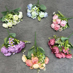 Bouquet di peony finte in seta in vari colori per decorazioni casa e matrimoni