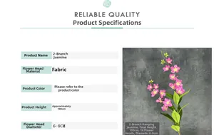 Detailed specs of pink artificial hanging jasmine with 14 heads and 100cm height