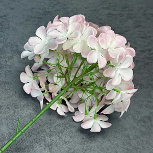 Kunstmatige hortensia bloemkop in roze en wit verloop voor bruiloft decoratie