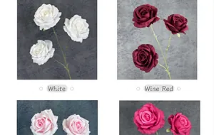 Detail of silk rose petals in white and burgundy with realistic floral textures