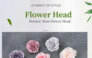 Detailed view of Morandi-toned artificial silk peony rose heads for wedding decor
