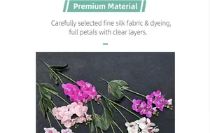 Detail of faux silk orchid petals showing realistic texture and vibrant pink colors