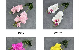 Detail view of pink and white PU moth orchids with realistic texture for home decor
