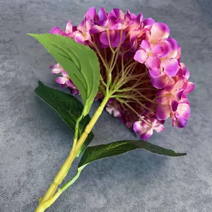 Ortensia in seta stampata in 3D rosa e viola per decorazione di nozze e casa