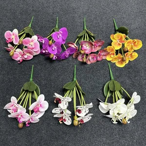Ramo de orquídeas 3D realista en siete colores vibrantes para decorar el hogar